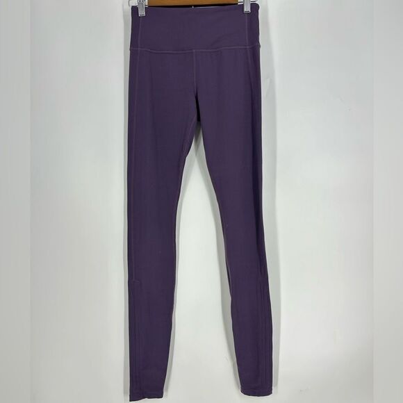 ATHLETA Barre Stirrup High Rise Powervita Plum Leggings Size Small - Picture 1 of 9
